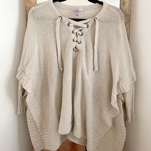 Chunky Cream Poncho